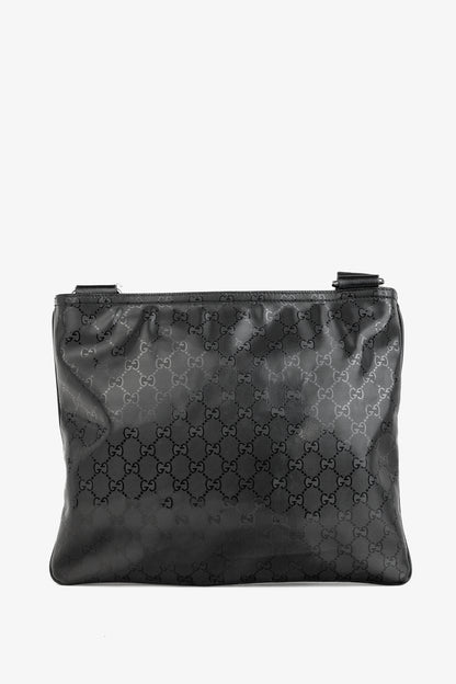 Gucci Black GG Imprime Coated Canvas Messenger Bag