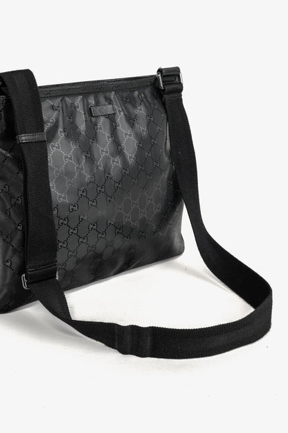 Gucci Black GG Imprime Coated Canvas Messenger Bag