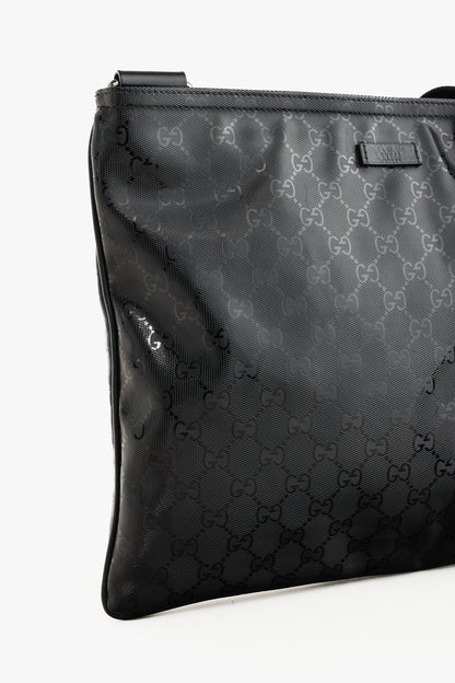 Gucci Black GG Imprime Coated Canvas Messenger Bag