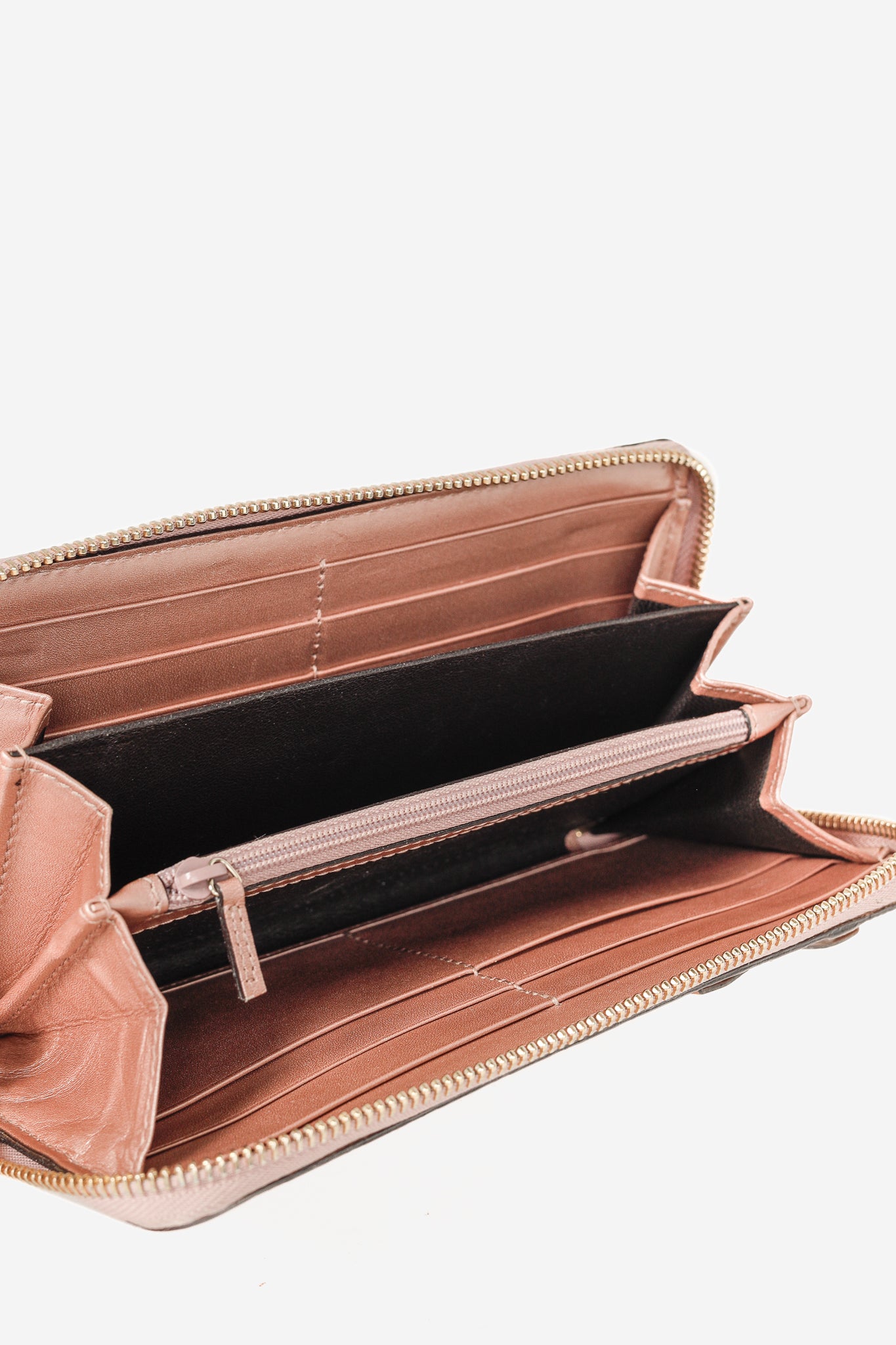 Gucci Dusty Rose Microguccissima Zip-Around Wallet