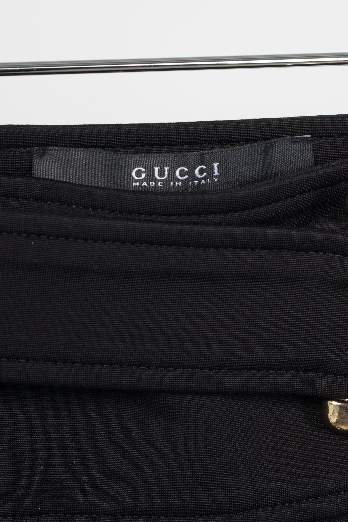 Gucci Black Jersey Bamboo-Belt Pencil Skirt