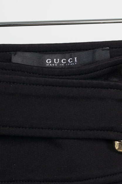 Gucci Black Jersey Bamboo-Belt Pencil Skirt