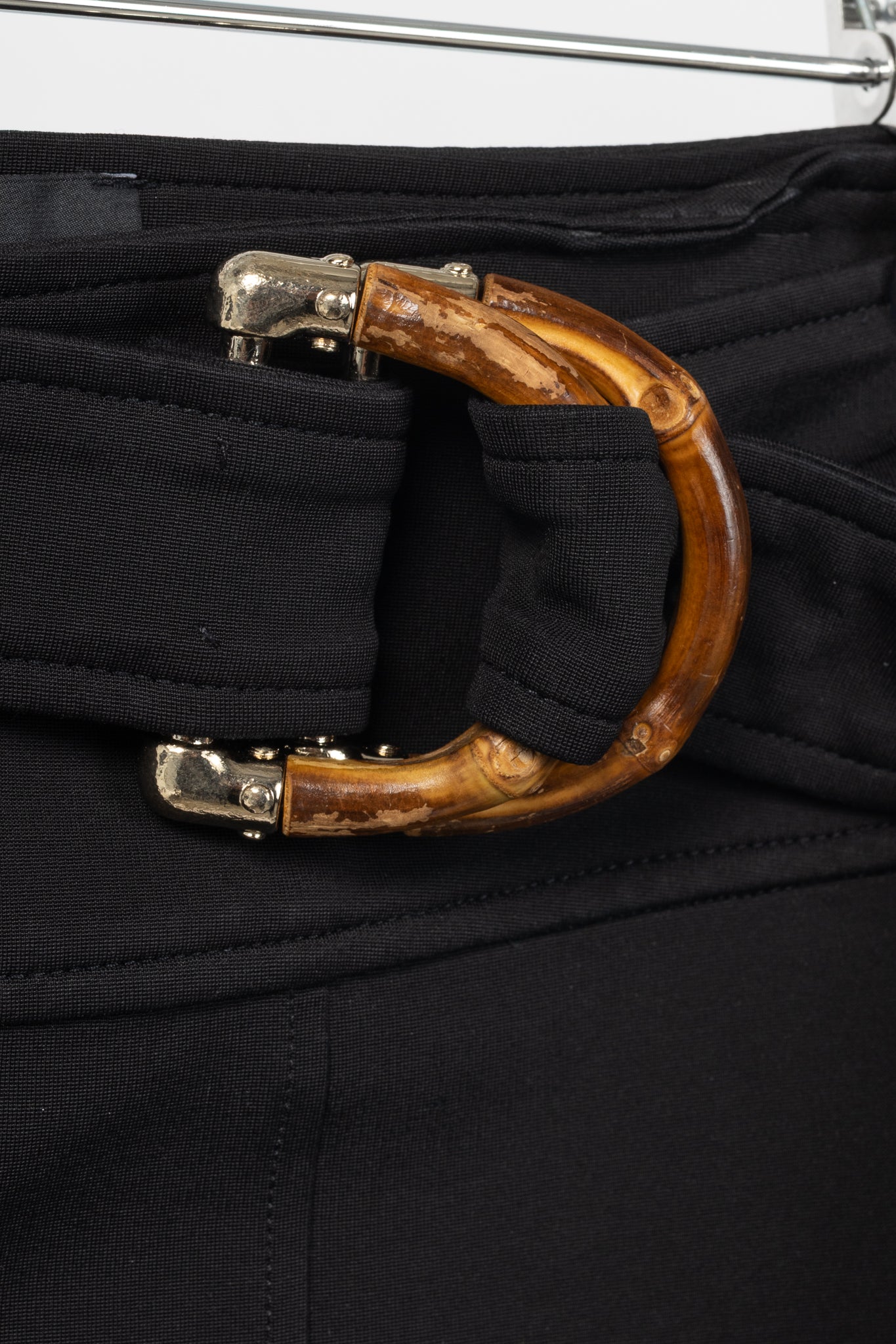 Gucci Black Jersey Bamboo-Belt Pencil Skirt