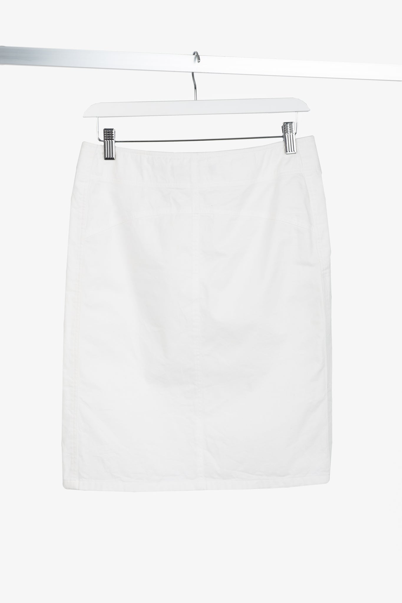 Gucci White Cotton Lace-Up Pencil Skirt