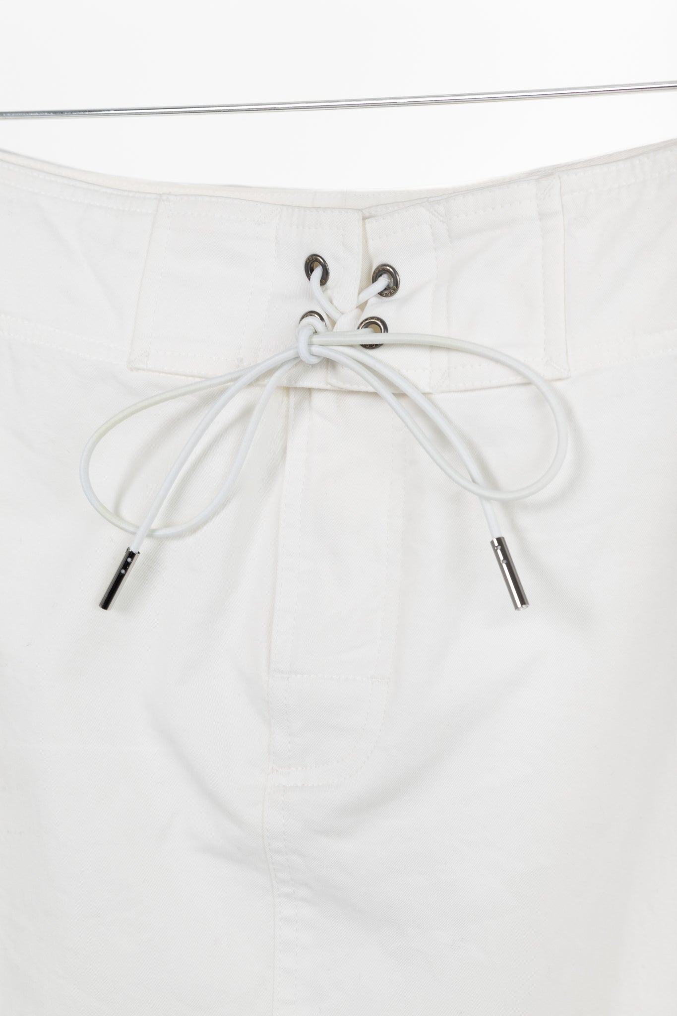 Gucci White Cotton Lace-Up Pencil Skirt