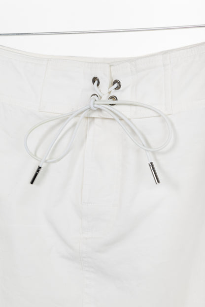 Gucci White Cotton Lace-Up Pencil Skirt