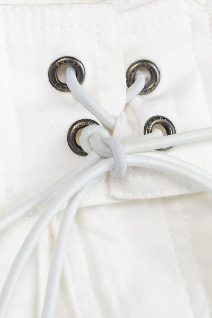 Gucci White Cotton Lace-Up Pencil Skirt
