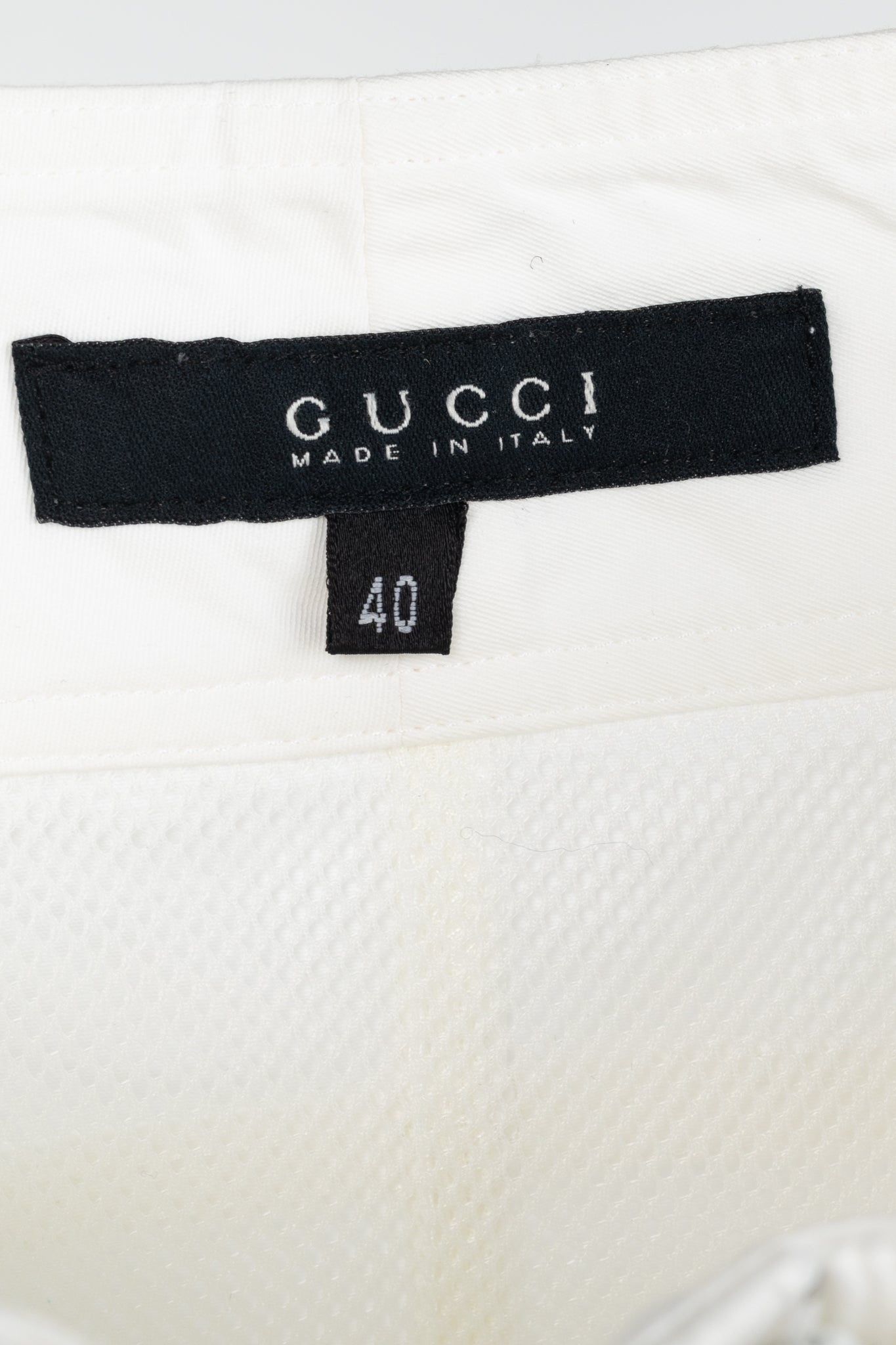 Gucci White Cotton Lace-Up Pencil Skirt