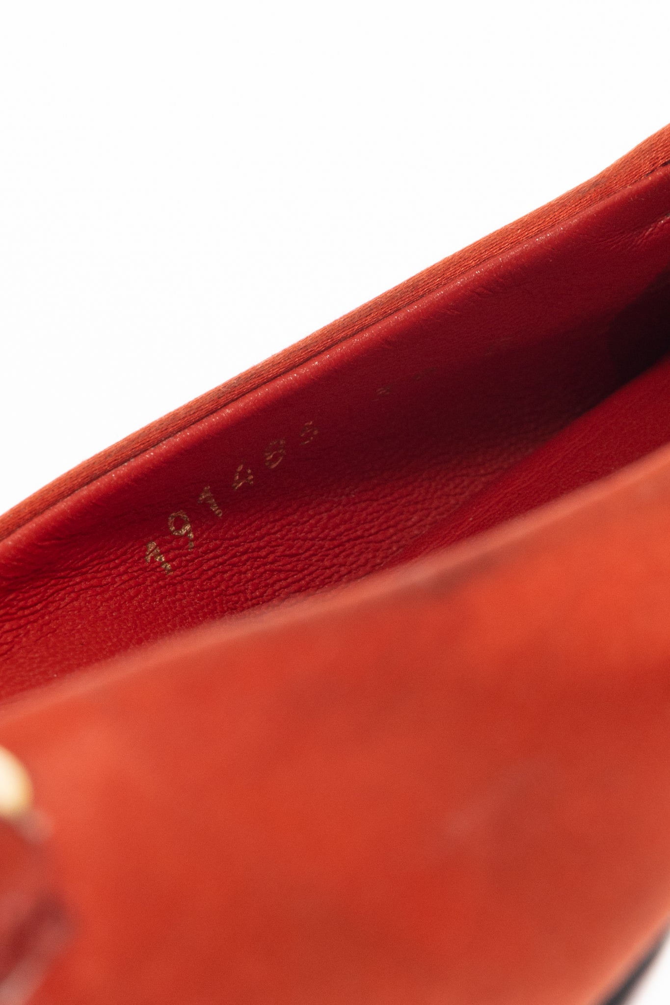 Gucci Orange Satin Crystal-Horsebit Ballet Flats