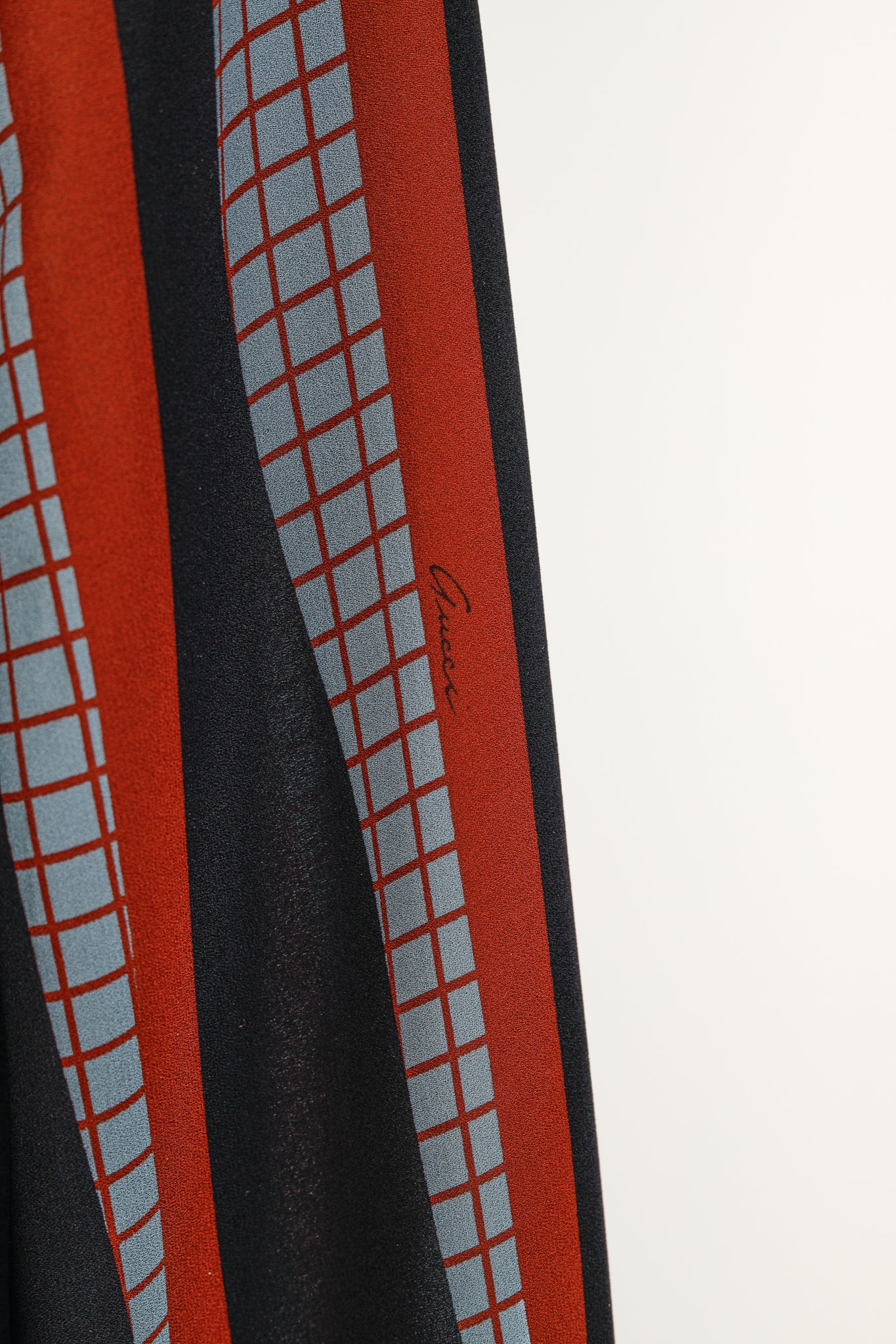 Gucci PF/15 Dusty Avio Triangle-Print Silk Shirt
