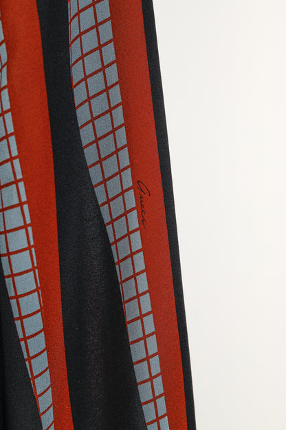 Gucci PF/15 Dusty Avio Triangle-Print Silk Shirt