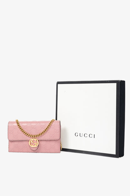 Gucci Icon Camellia Guccissima Gucci Signature Chain Wallet