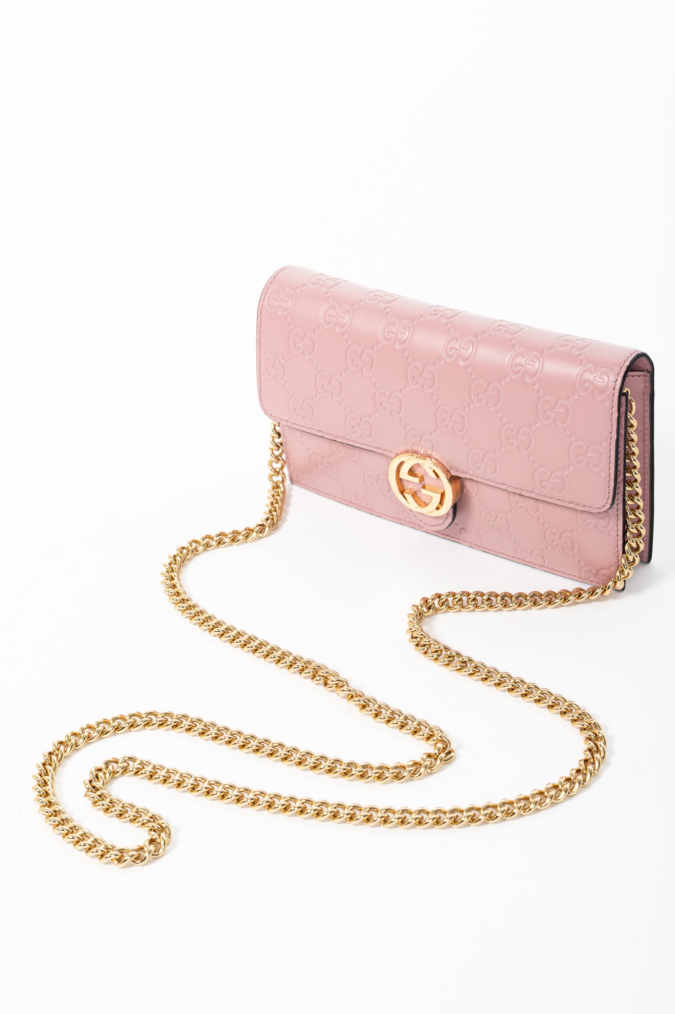 Gucci Icon Camellia Guccissima Gucci Signature Chain Wallet