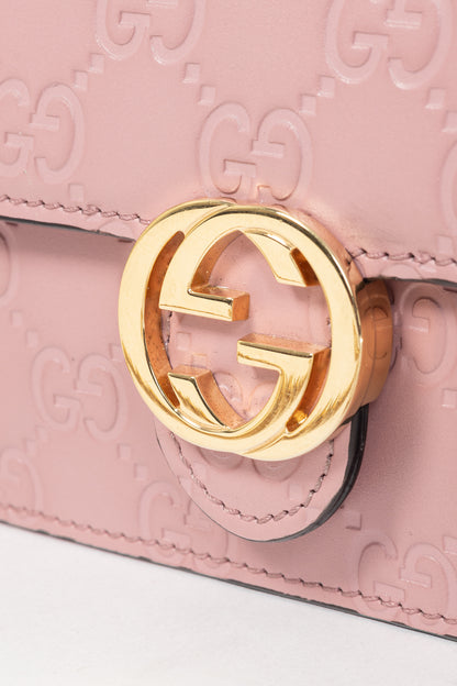 Gucci Icon Camellia Guccissima Gucci Signature Chain Wallet