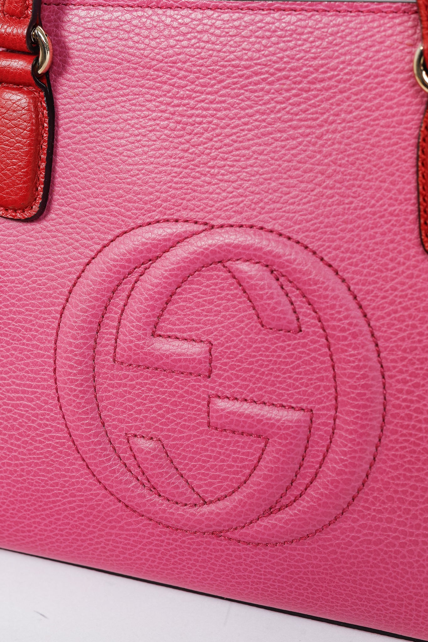 Gucci Medium Soho New Rosette & Hibiscus GG Leather Top Handle Tote