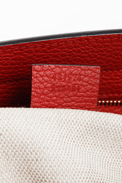 Gucci Medium Soho New Rosette & Hibiscus GG Leather Top Handle Tote