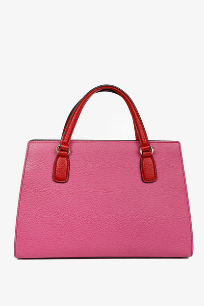 Gucci Medium Soho New Rosette & Hibiscus GG Leather Top Handle Tote