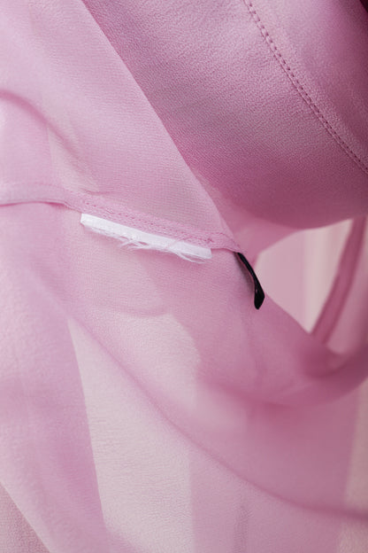 Gucci Resort 2016 Pink Silk Pleated Ruffle Tie-Neck Shirt