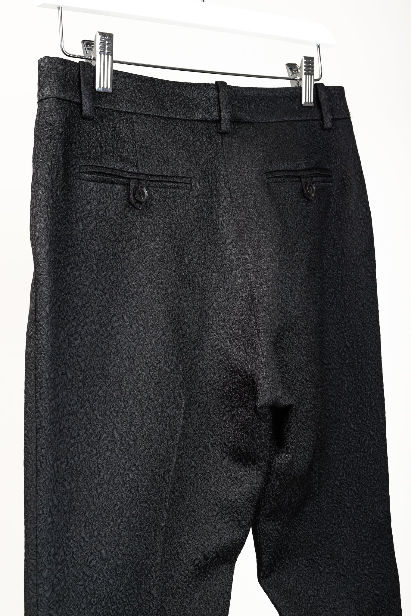 Gucci PF/13 Black Textured-Jacquard Tapered Trousers