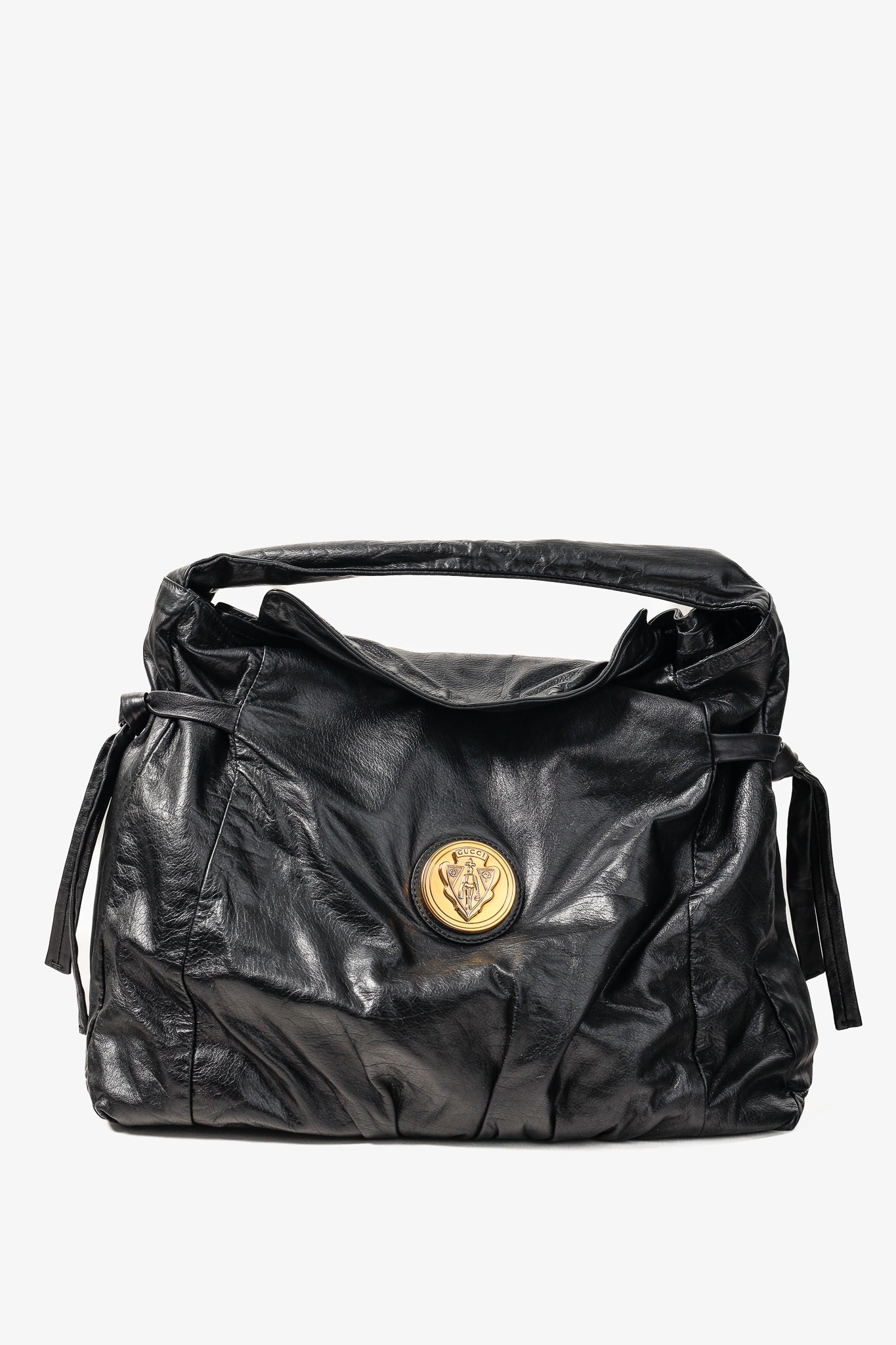 Gucci Medium Hysteria Black Leather Hobo Bag