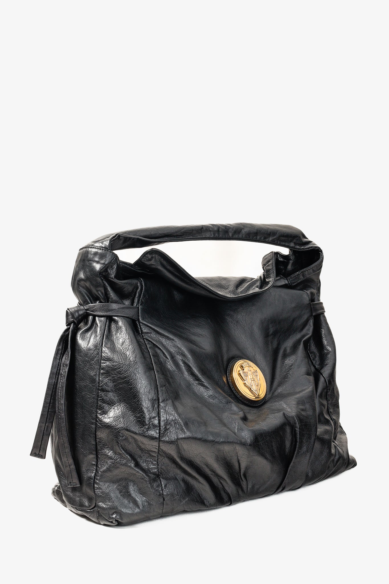 Gucci Medium Hysteria Black Leather Hobo Bag