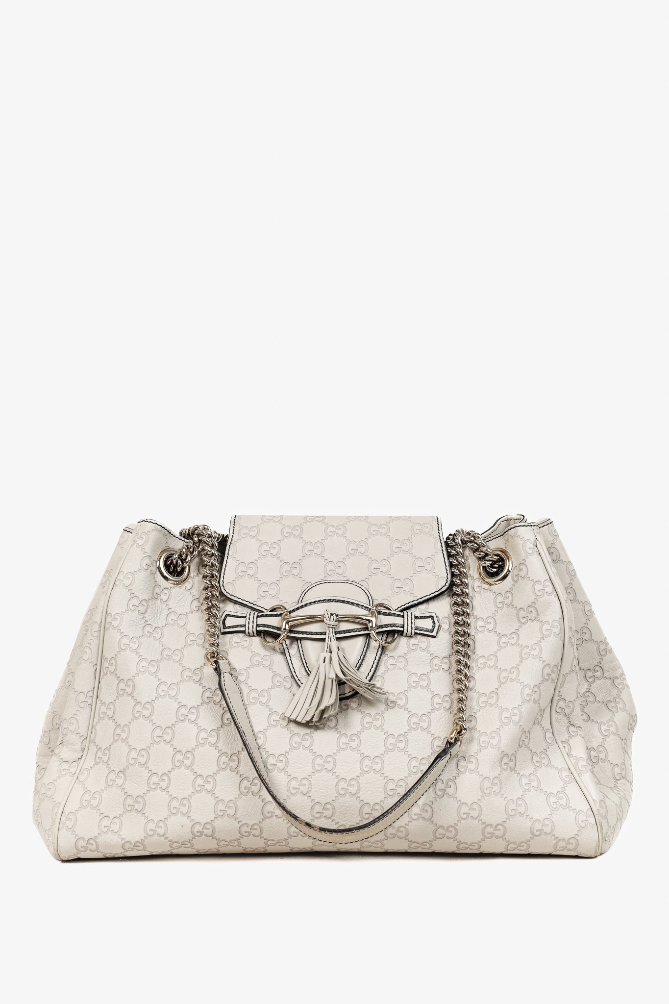 Gucci Medium Emily Off-White Guccissima Leather Shoulder Bag