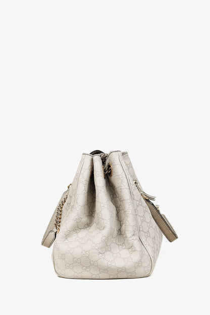 Gucci Medium Emily Off-White Guccissima Leather Shoulder Bag