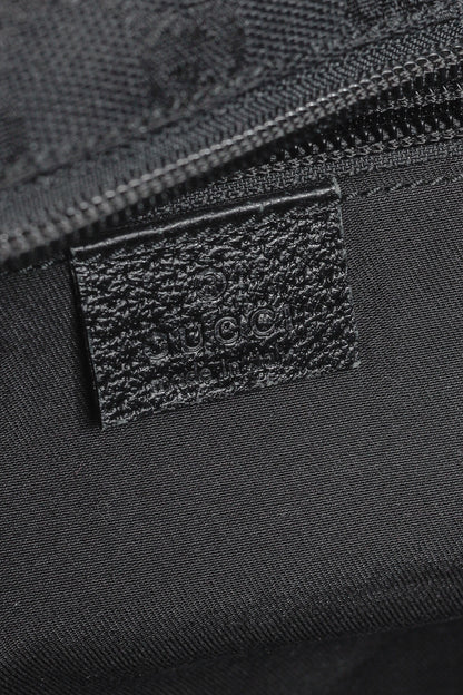 Gucci Black GG Canvas Web-Strap Small Tote