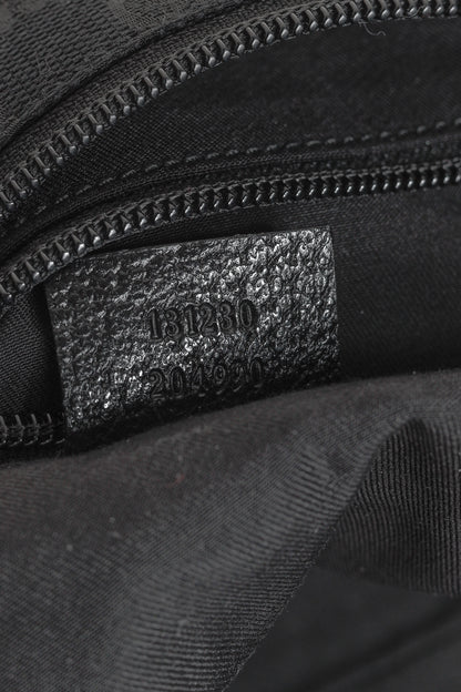 Gucci Black GG Canvas Web-Strap Small Tote