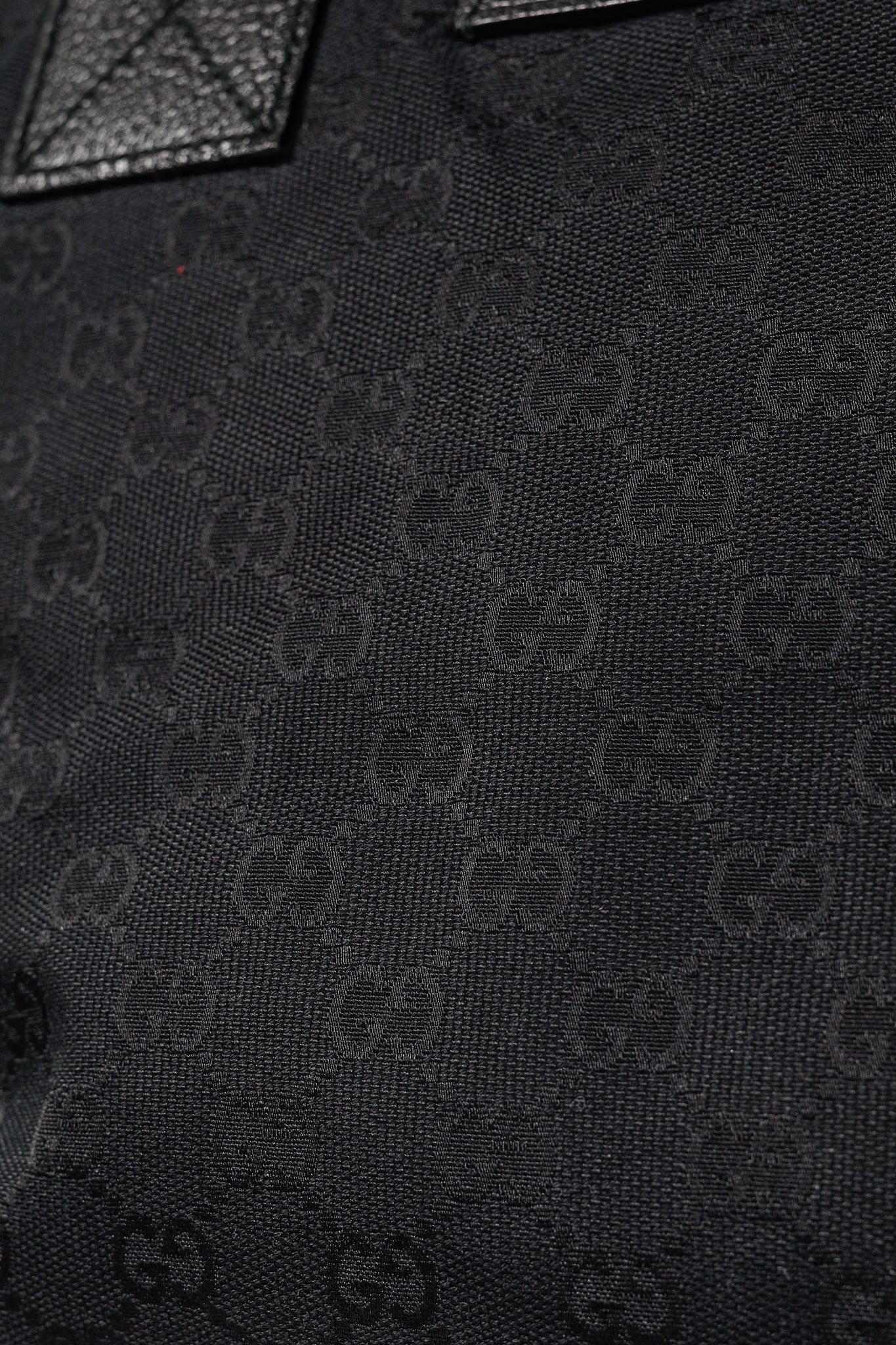 Gucci Black GG Canvas Web-Strap Small Tote