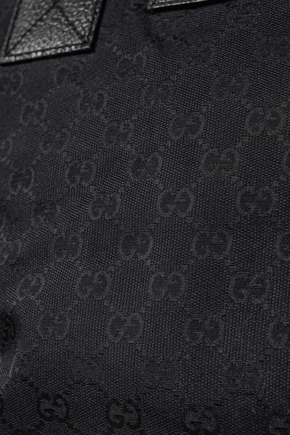 Gucci Black GG Canvas Web-Strap Small Tote