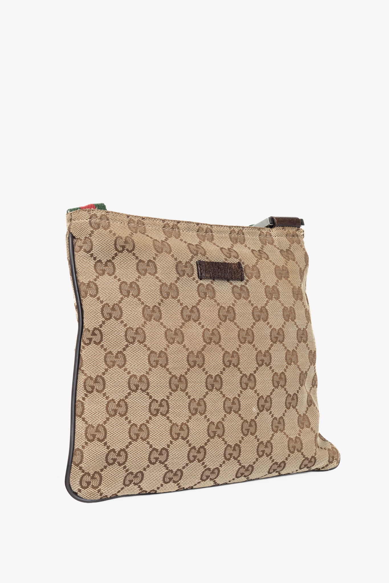 Gucci Beige GG Canvas Web-Strap Shoulder Bag