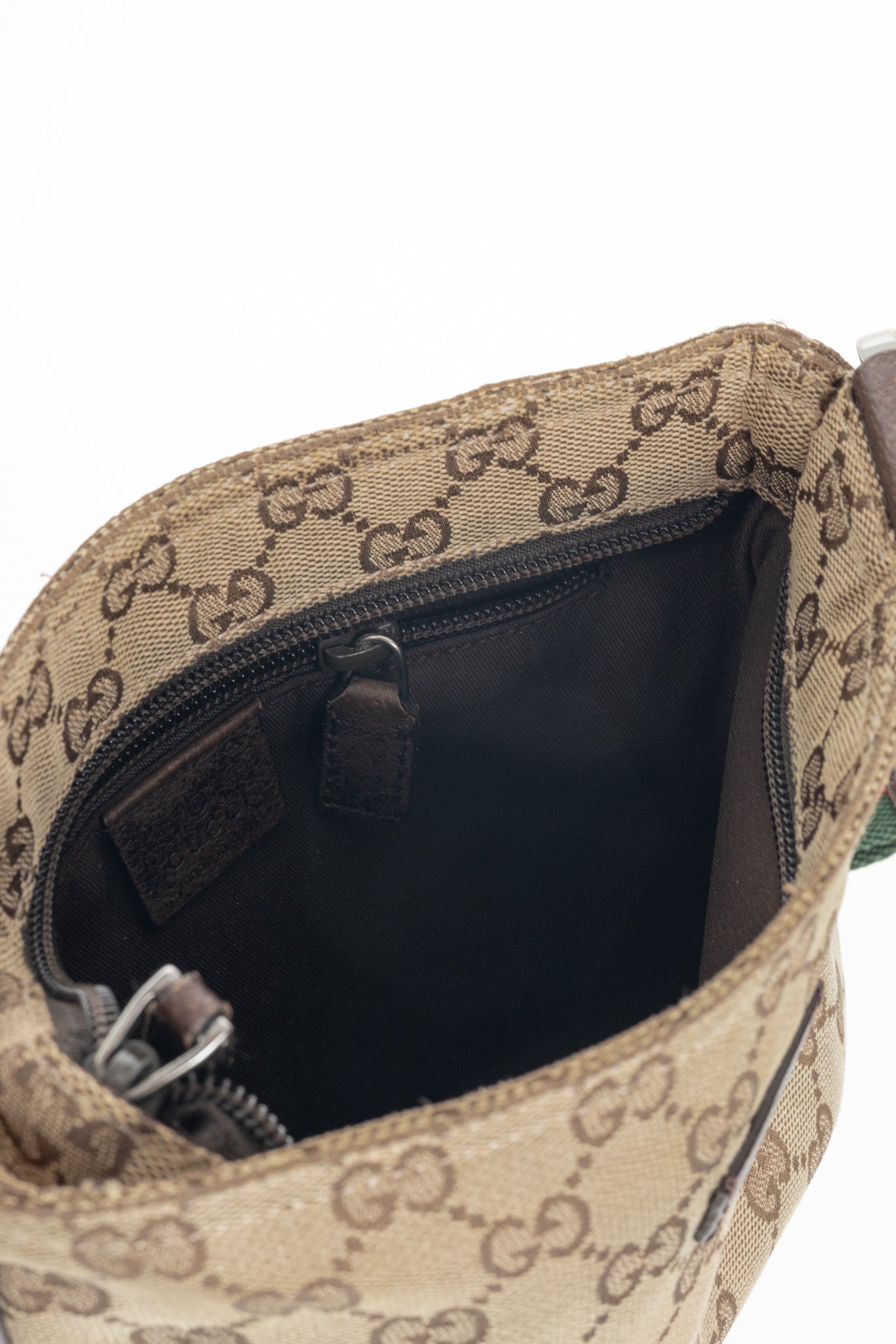 Gucci Beige GG Canvas Web-Strap Shoulder Bag