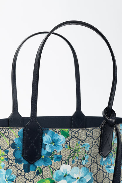 Gucci GG Blooms Supreme Blue Reversible Tote