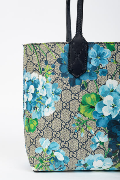 Gucci GG Blooms Supreme Blue Reversible Tote