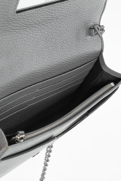 Gucci Marmont Grey Leather GG Wallet-on-Chain