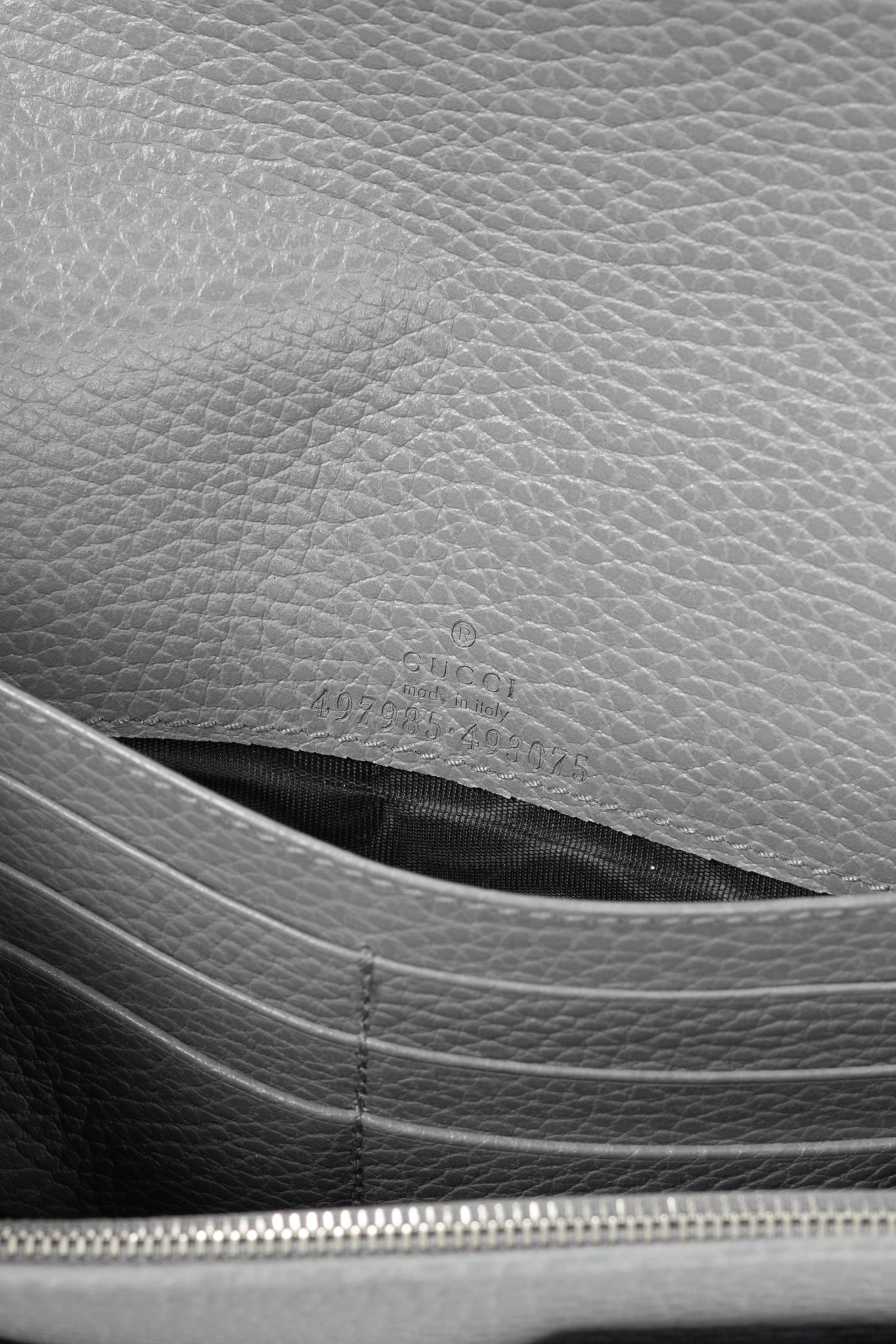 Gucci Marmont Grey Leather GG Wallet-on-Chain