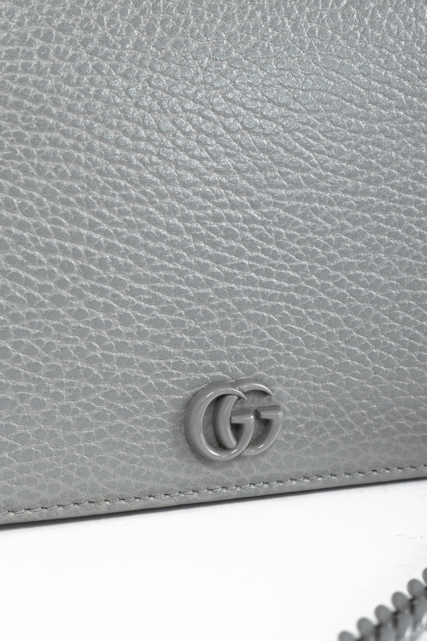Gucci Marmont Grey Leather GG Wallet-on-Chain