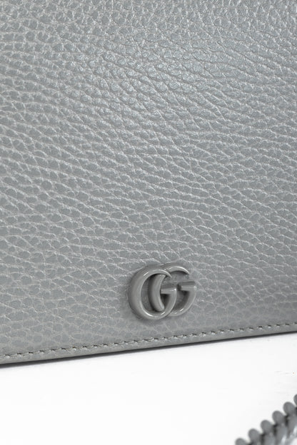 Gucci Marmont Grey Leather GG Wallet-on-Chain