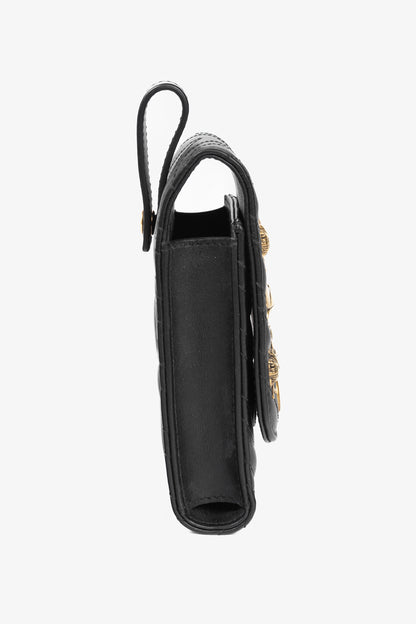 Gucci GG Marmont Black Quilted Leather Animal Studs Belt Pouch
