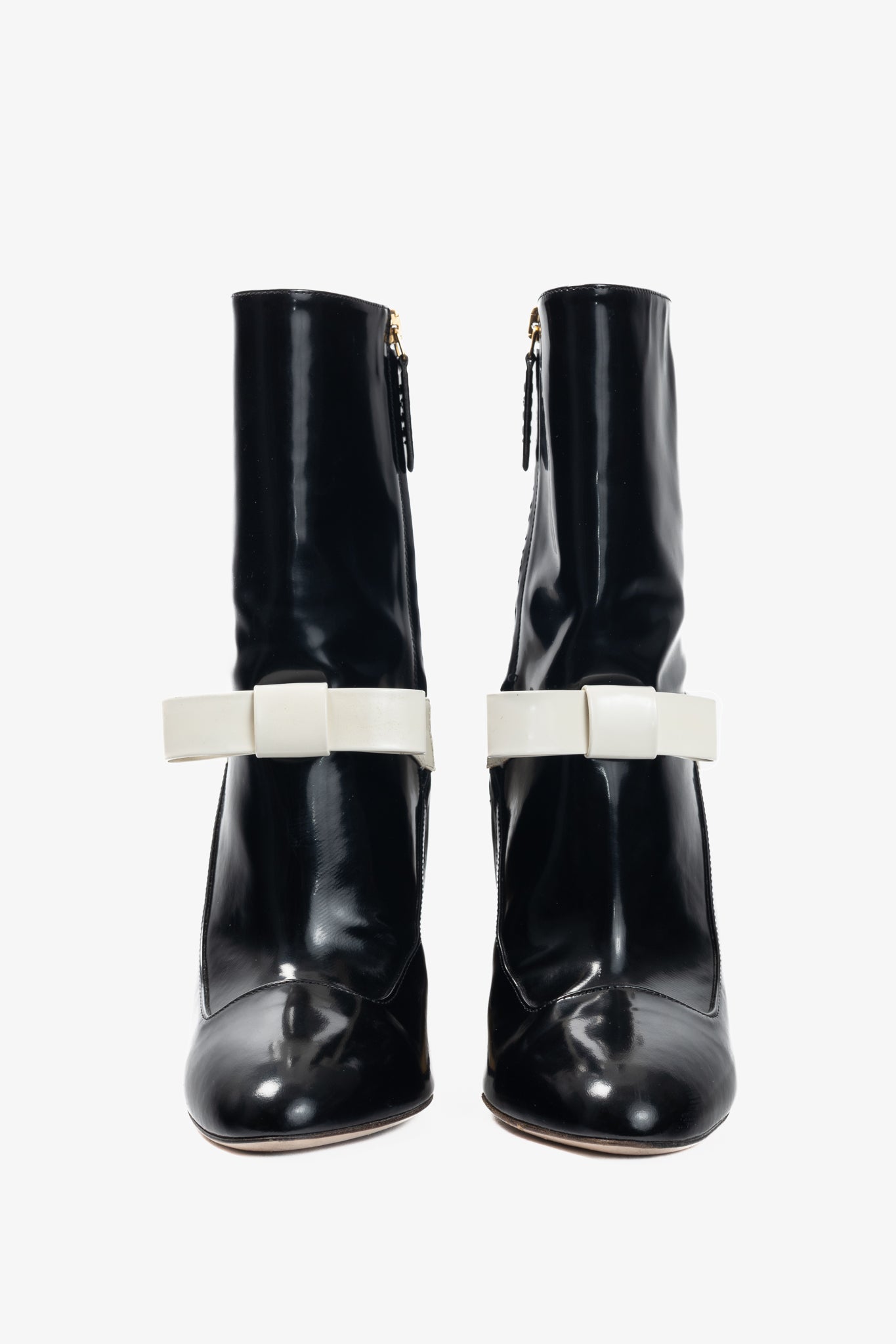 Gucci Nimue Black & White Colour-Block Midcalf Boots