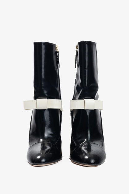 Gucci Nimue Black & White Colour-Block Midcalf Boots