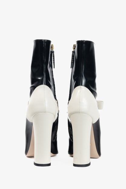 Gucci Nimue Black & White Colour-Block Midcalf Boots