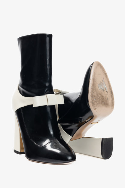 Gucci Nimue Black & White Colour-Block Midcalf Boots