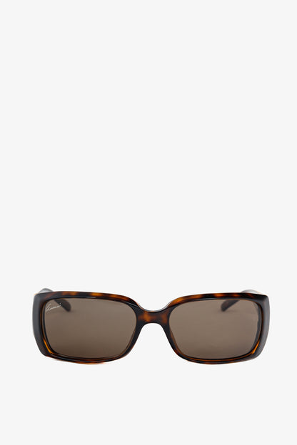 Gucci GG3504 Tortoiseshell GG-Hinge Rectangular Sunglasses