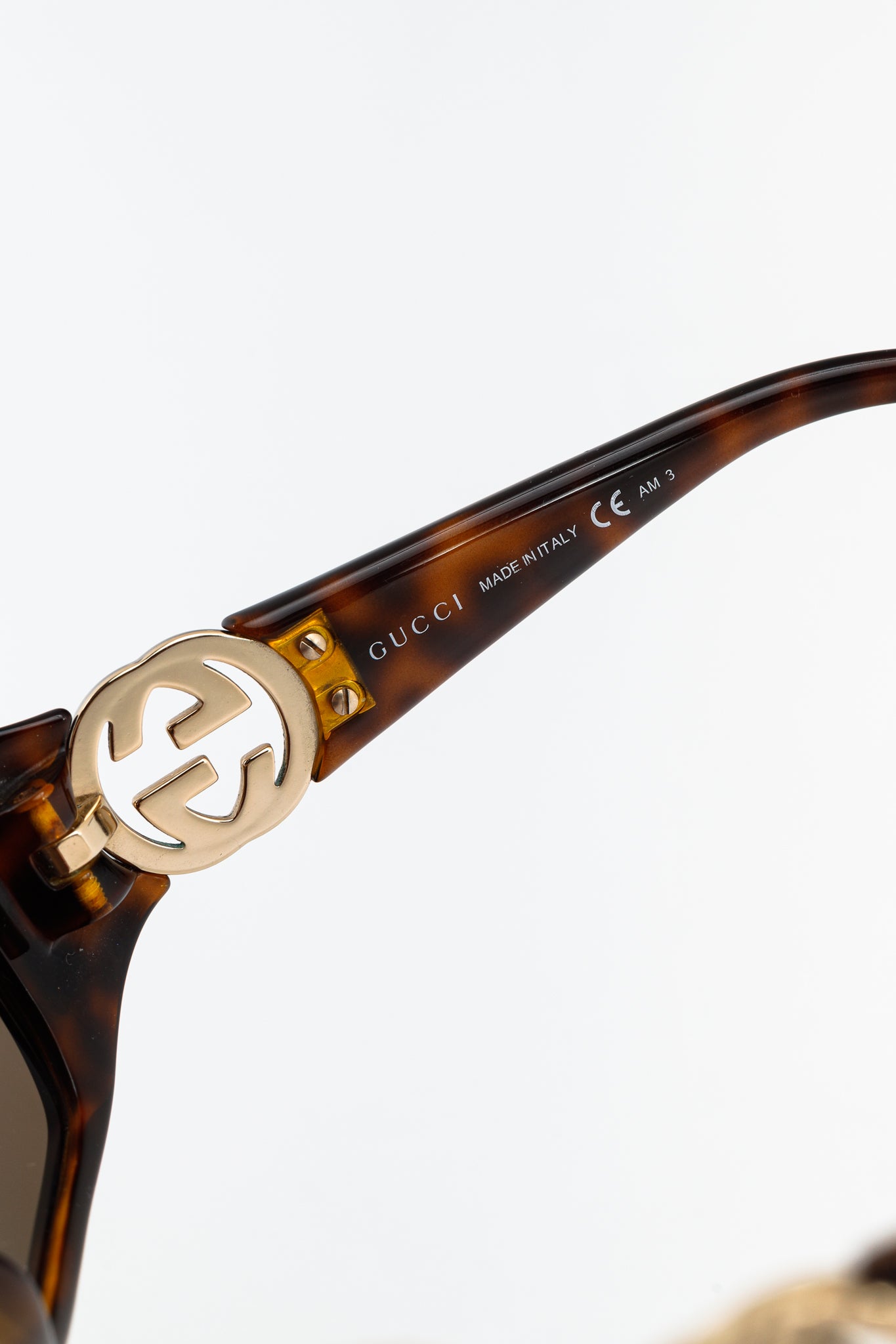 Gucci GG3504 Tortoiseshell GG-Hinge Rectangular Sunglasses