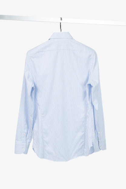 Gucci Blue & White Striped Cotton-Poplin Buttoned Shirt