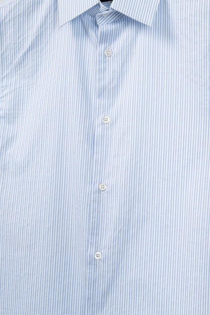 Gucci Blue & White Striped Cotton-Poplin Buttoned Shirt