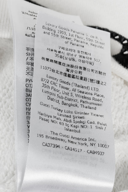 Gucci 1921 White Cotton French-Terry Crystal-Logo Sweatshirt