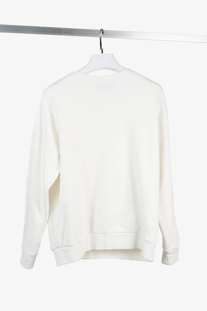Gucci 1921 White Cotton French-Terry Crystal-Logo Sweatshirt